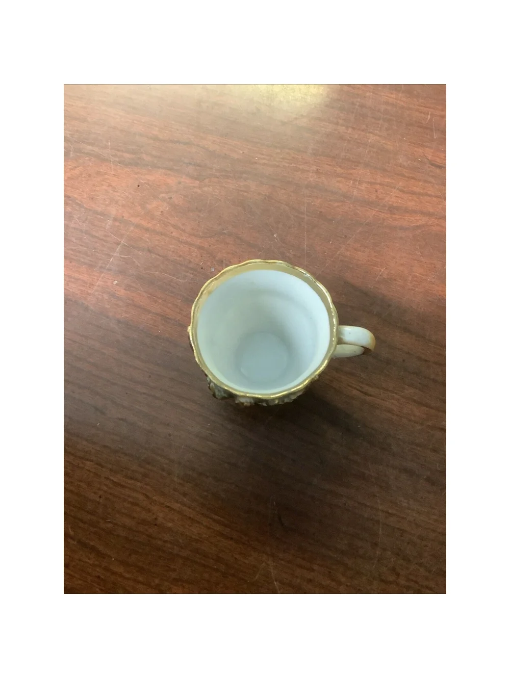 Lusterware & Gold Teacup & Saucer With Delicate Detail Raised